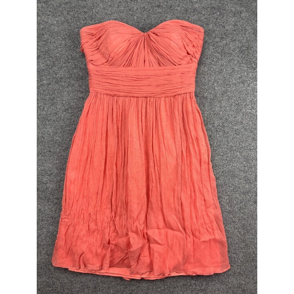 J. Crew Marbella Strapless Silk Chiffon Mini Dress Women's 4 Dusty Rose